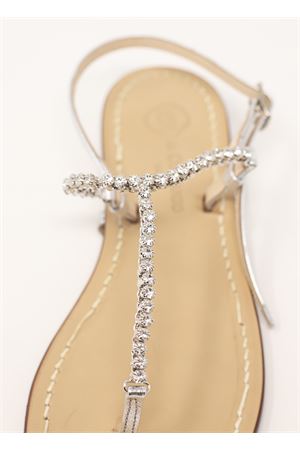 Bridal flat jewel sandals Da Costanzo | S4349ARGENTO